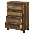 ACME Morales Wooden Rectangular 4-Drawer Chest with Metal Handle in Rustic Oak