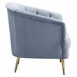 ACME Bayram Button Tufted Velvet Upholstery Sofa Metal Legs in Light Gray