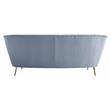 ACME Bayram Button Tufted Velvet Upholstery Sofa Metal Legs in Light Gray