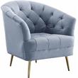 ACME Bayram Velvet Tufted Chair in Light Gray