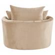 ACME Zunyas Tufted Velvet Upholstery Accent Chair with Swivel Seat in Beige