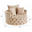 ACME Zunyas Tufted Velvet Upholstery Accent Chair with Swivel Seat in Beige