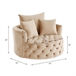 ACME Zunyas Tufted Velvet Upholstery Accent Chair with Swivel Seat in Beige