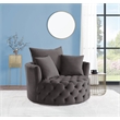 ACME Zunyas Accent Chair with Swivel in Gray Velvet