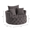 ACME Zunyas Accent Chair with Swivel in Gray Velvet