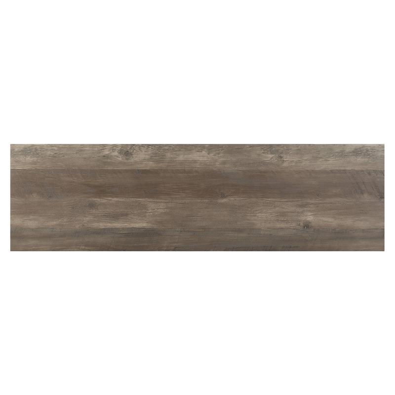 ACME Nantan Wooden TV Stand with Sliding Door in Rustic Oak and Black