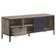 ACME Nantan Wooden TV Stand with Sliding Door in Rustic Oak and Black