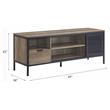 ACME Nantan Wooden TV Stand with Sliding Door in Rustic Oak and Black