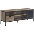 ACME Nantan Wooden TV Stand with Sliding Door in Rustic Oak and Black