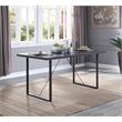 ACME Nakula Wooden Top Dinning Table with Sled Base in Gray Oak and Black