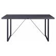 ACME Nakula Wooden Top Dinning Table with Sled Base in Gray Oak and Black