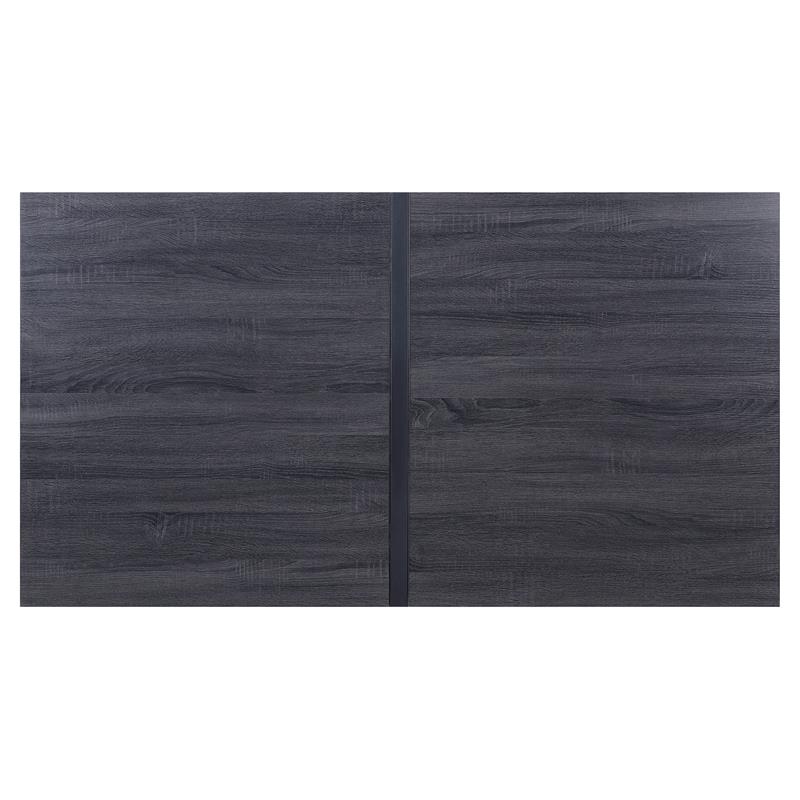 ACME Nakula Wooden Top Dinning Table with Sled Base in Gray Oak and Black