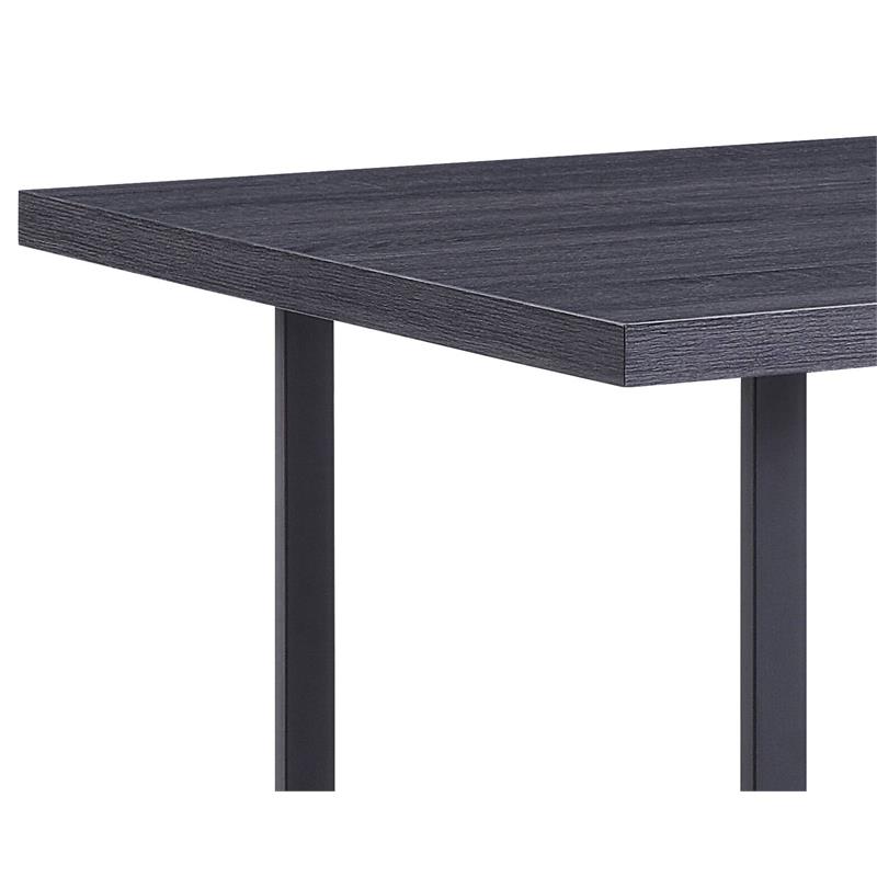 ACME Nakula Wooden Top Dinning Table with Sled Base in Gray Oak and Black