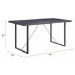 ACME Nakula Wooden Top Dinning Table with Sled Base in Gray Oak and Black