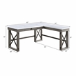 ACME Talmar Writing Desk with Lift Top in Marble Top and Weathered Gray Finish