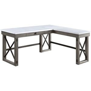 ACME Talmar Writing Desk with Lift Top in Marble Top and Weathered Gray Finish