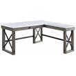 ACME Talmar Writing Desk with Lift Top in Marble Top and Weathered Gray Finish