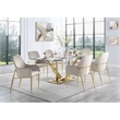 ACME Barnard Velvet Upholstery Side Chair in Gray and Mirrored Gold (Set of 2)