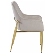 ACME Barnard Velvet Upholstery Side Chair in Gray and Mirrored Gold (Set of 2)