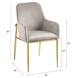 ACME Barnard Velvet Upholstery Side Chair in Gray and Mirrored Gold (Set of 2)