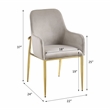 ACME Barnard Velvet Upholstery Side Chair in Gray and Mirrored Gold (Set of 2)