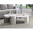 ACME Abilene Nesting Cocktail 2 Pc Sets in Marble & Brush Silver Finish