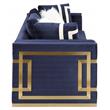 ACME Virrux Velvet Upholstery Chair with 2 Pillows in Blue and Gold