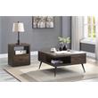 ACME Harel Wooden Coffee Table with Storage Drawer and Metal Legs in Walnut