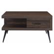 ACME Harel Wooden Coffee Table with Storage Drawer and Metal Legs in Walnut