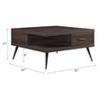 ACME Harel Wooden Coffee Table with Storage Drawer and Metal Legs in Walnut