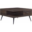 ACME Harel Wooden Coffee Table with Storage Drawer and Metal Legs in Walnut