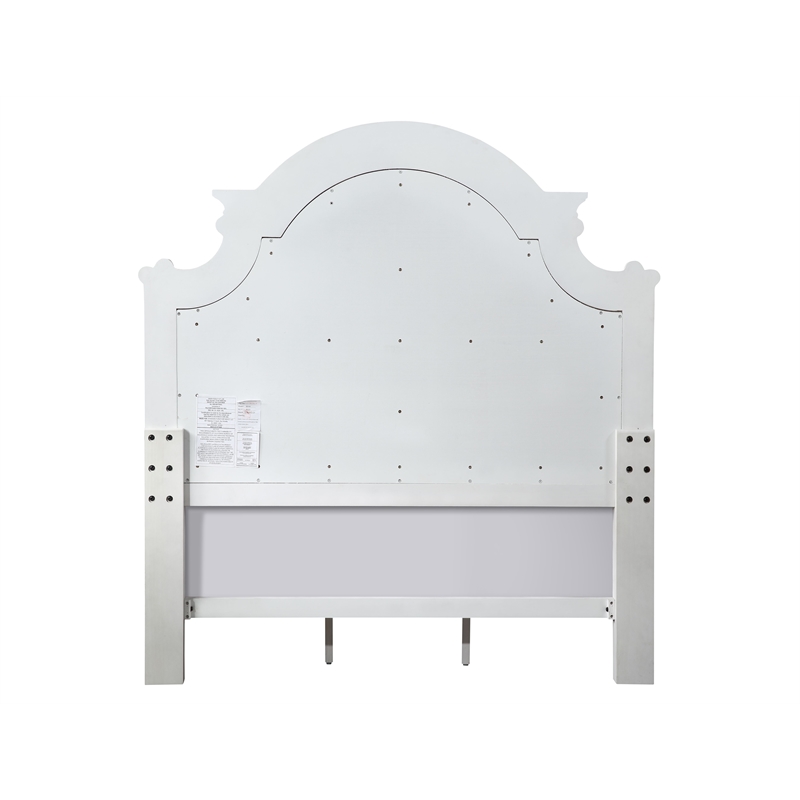 ACME Florian Tufted Upholstered Queen Panel Bed in Antique White