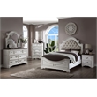 ACME Florian Tufted Upholstered Queen Panel Bed in Antique White
