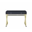 ACME Coleen 2-Drawer Wooden Vanity Desk in Black and Brass