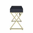 ACME Coleen 2-Drawer Wooden Vanity Desk in Black and Brass