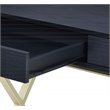 ACME Coleen 2-Drawer Wooden Vanity Desk in Black and Brass