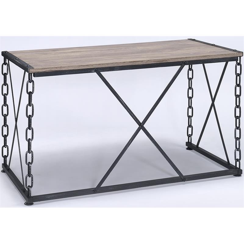 ACME Jodie Console Table in Rustic Oak & Black Finish