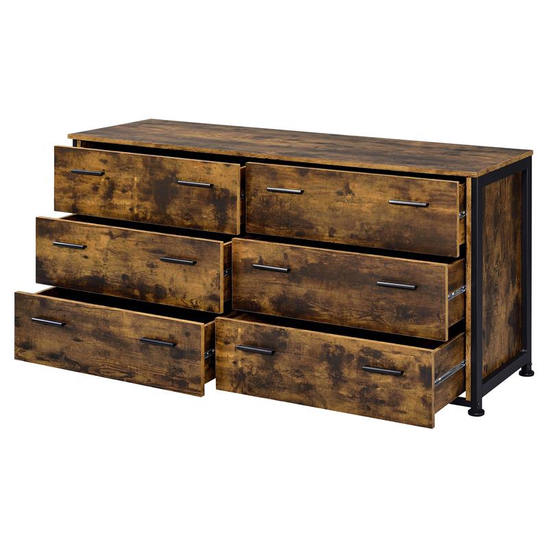 wood dresser with metal legs 6 Drawer Dresser with Metal Leg and Handle - Bed Bath & Beyond