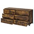 ACME Juvanth 6 Drawers Wooden Dresser with Metal Legs in Rustic Oak and Black