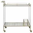 ACME Cirro Serving Cart with Metal Frame in Antique Mirror and Wire Brass