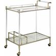 ACME Cirro Serving Cart with Metal Frame in Antique Mirror and Wire Brass