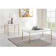 ACME Otrac Wooden Rectangle Top Coffee Table in White and Gold