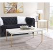 ACME Otrac Wooden Rectangle Top Coffee Table in White and Gold