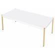 ACME Otrac Wooden Rectangle Top Coffee Table in White and Gold
