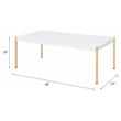 ACME Otrac Wooden Rectangle Top Coffee Table in White and Gold