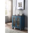 ACME Lassie Wooden Console Table with 2 Glass Doors in Antique Blue