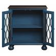 ACME Lassie Wooden Console Table with 2 Glass Doors in Antique Blue