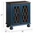 ACME Lassie Wooden Console Table with 2 Glass Doors in Antique Blue
