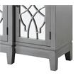 ACME Magdi Wooden Console Table with 4 Mirrored Doors in Antique Gray