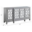 ACME Magdi Wooden Console Table with 4 Mirrored Doors in Antique Gray
